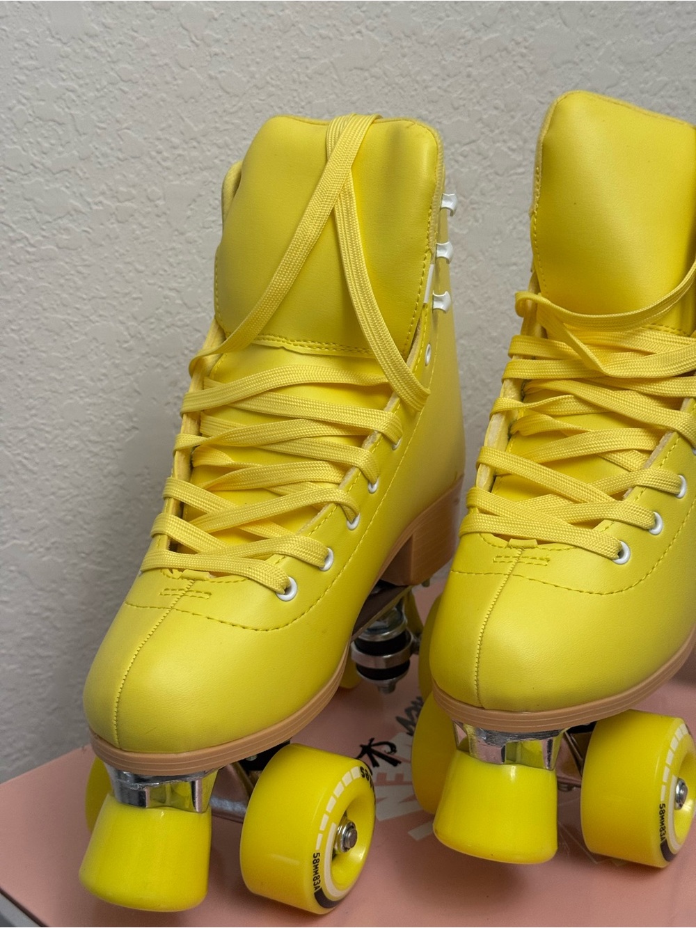 C7skates Forget Me Not Quad Roller Skates in lemonpop yellow color, size 8